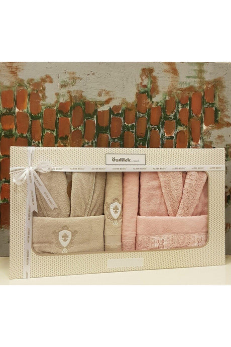 Wedding Family Bathrobe Set - Powder Beige - Swordslife