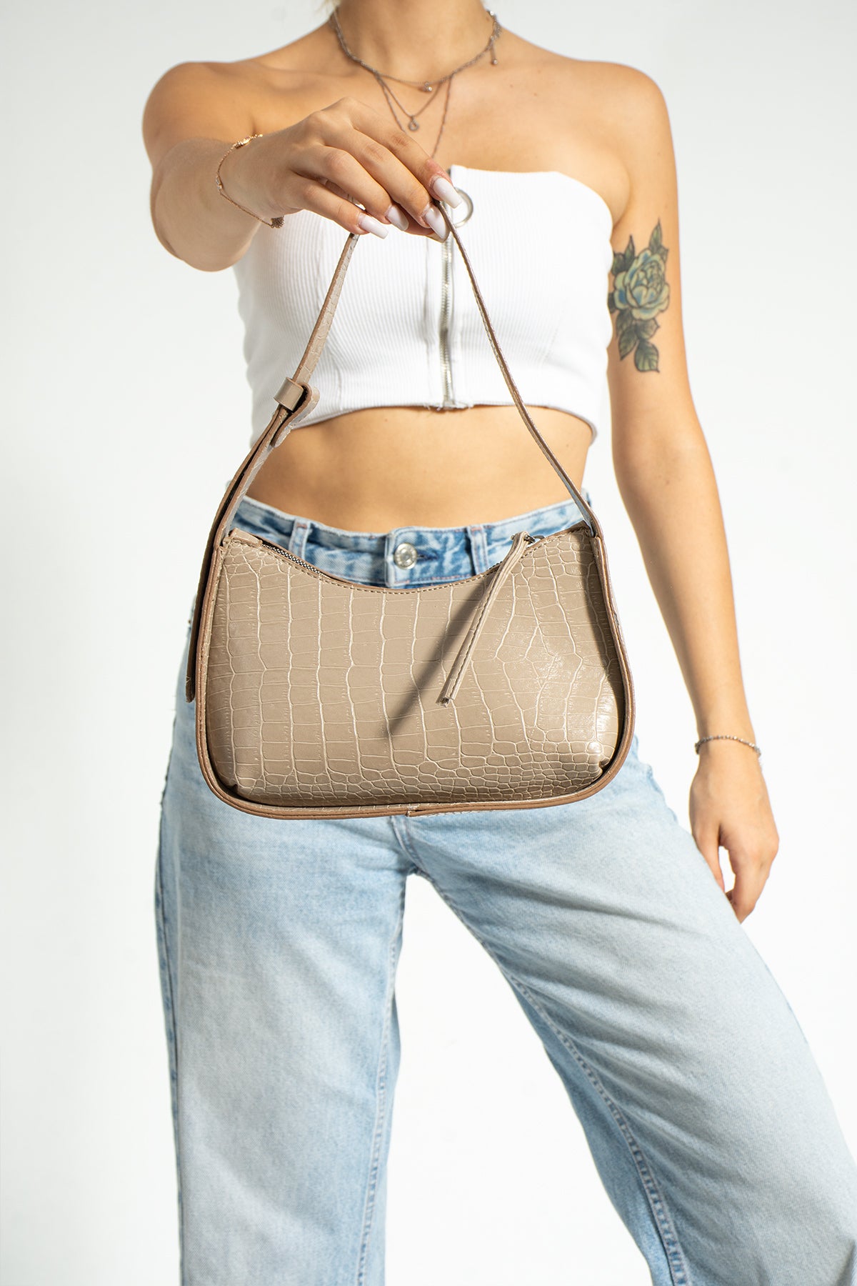 Women'S Crocodile Baguette Bag