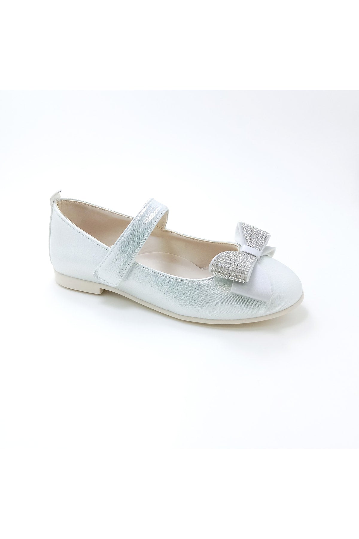 Girl'S Stone Bow Orthopedic Flats