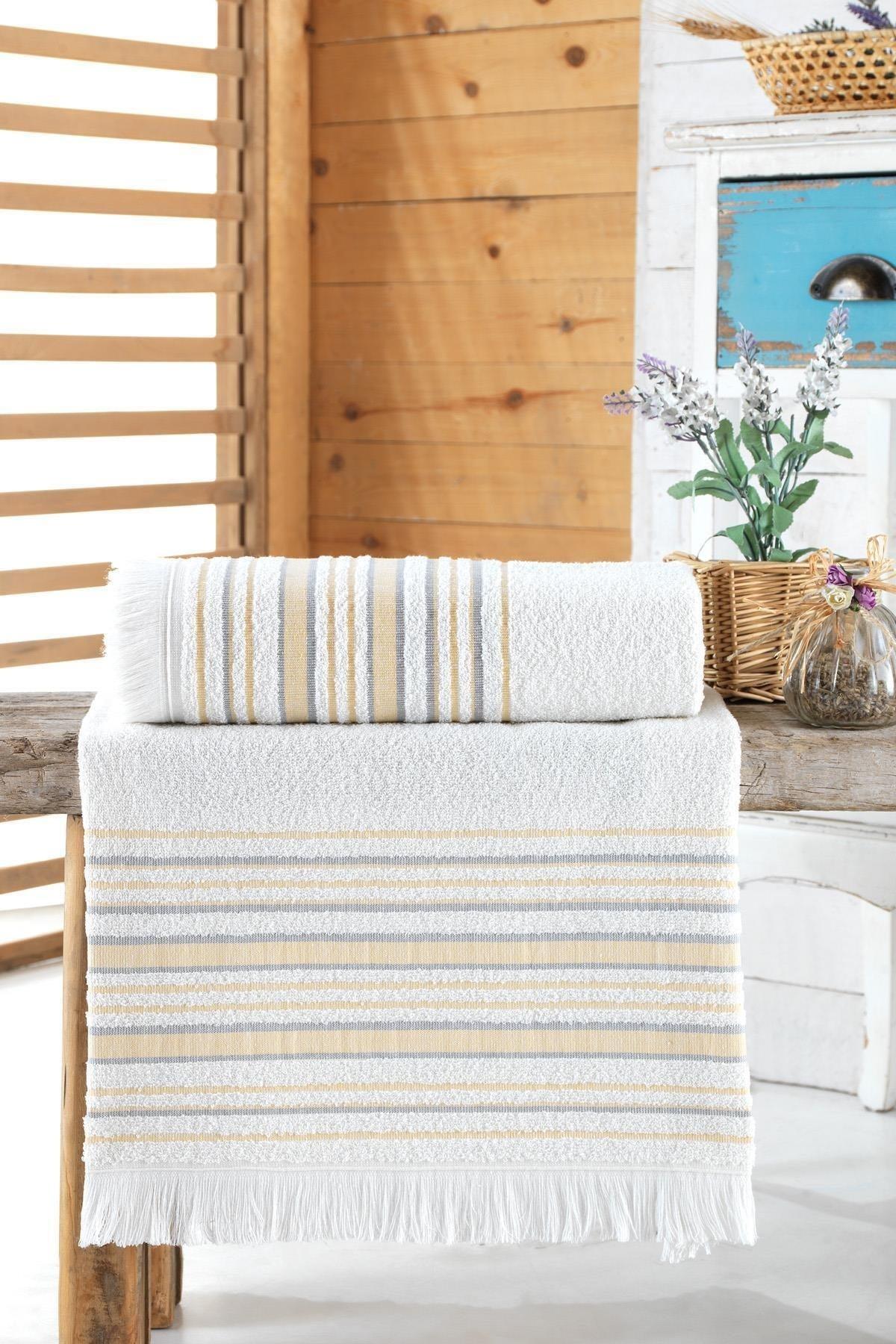 Jacquard Fringed Bath Towel Set of 2 - Swordslife