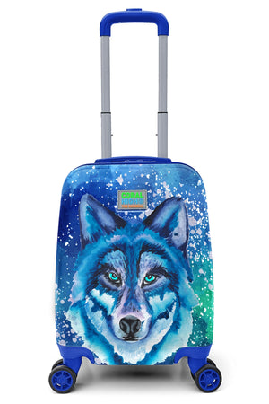 Kinderkoffer mit Wolfsmuster, Marineblau, 16734
