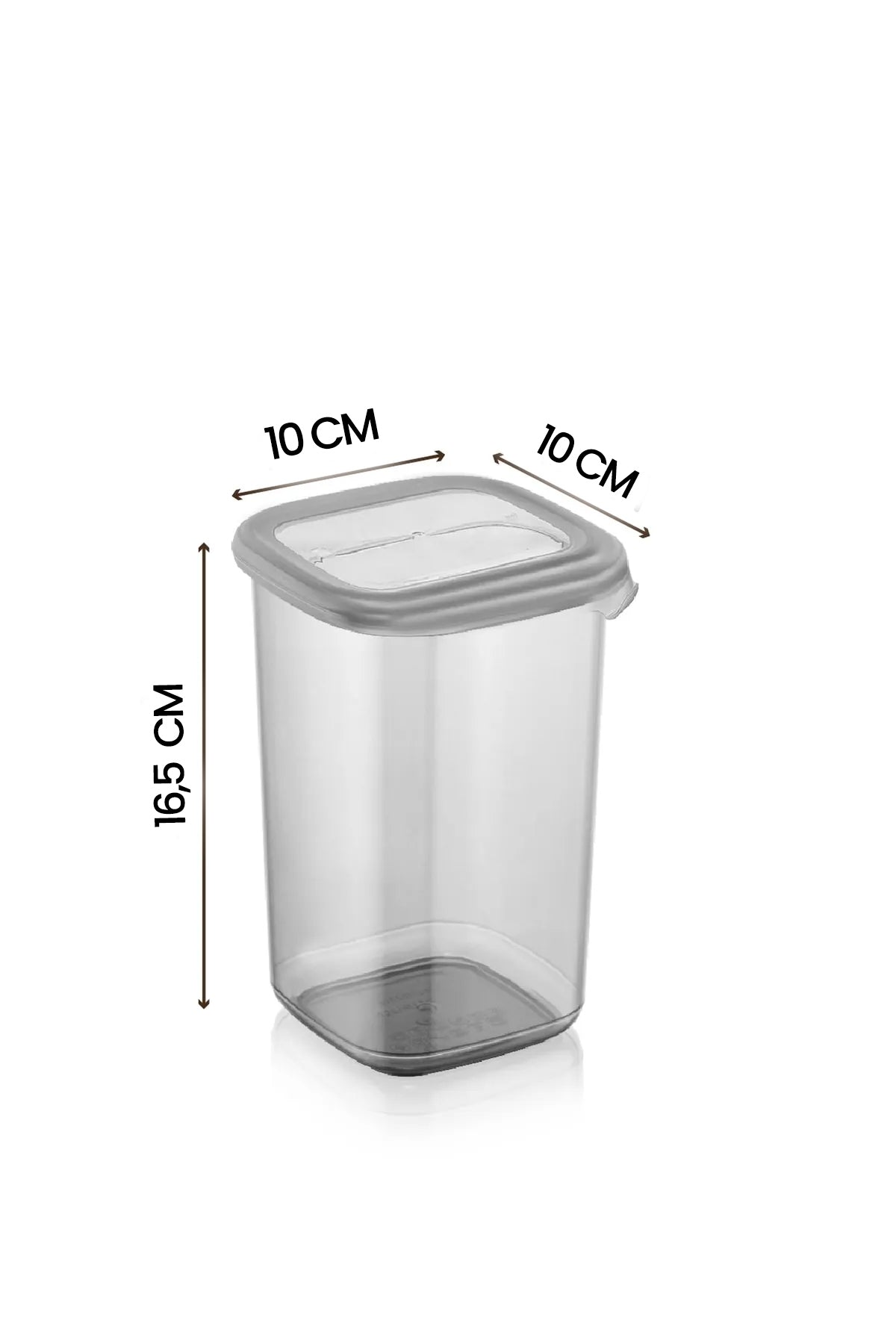 12 Liter großes quadratisches Vorratsbehälter-Set mit Etikett 1,2 l Anthrazit Lebensmittelglas-Set
