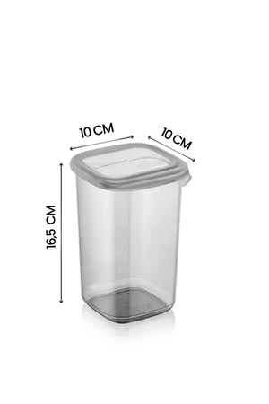 12 Liters Large Square Storage Container Set With Label 1.2Lt Anthracite Food Jar Set