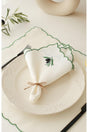Set of 4 Spring Series Olive Themed 100% Linen Napkin 40 X 40 Cm - Swordslife
