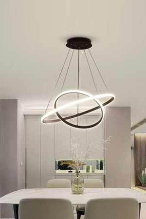 Alex Black Case White Led 2 Piece Chandelier