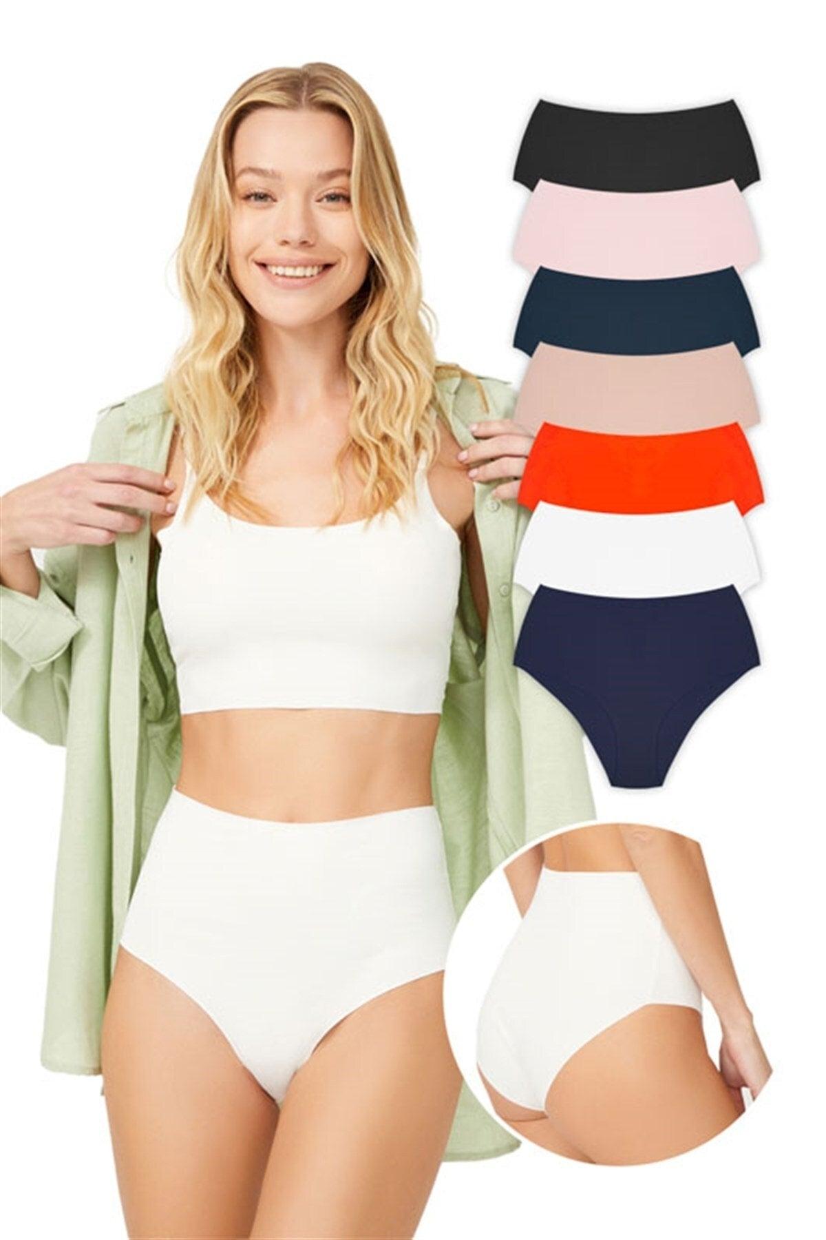 High Waist Basic Laser Cut Bikini Briefs 7 Pack - Swordslife