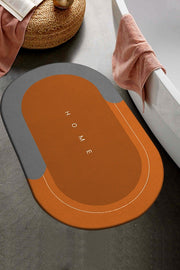 Else Dekor Coffee Home Patterned Shower Front Bathroom Carpet Doormat Closet One Piece Oval 40x60cm - Swordslife