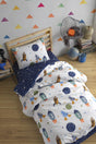 Stk Cotton Duvet Cover Set Single Spacex Navy Blue - Swordslife