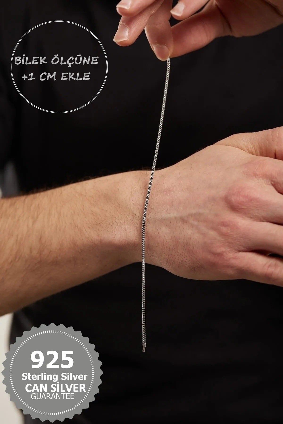 925 Sterling Silver Fox Tail Special Design Men'S Bracelet