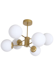 Modern Luxury Design Antique Color Case White Glass Living Room Kitchen Bedroom 6-Piece Chandelier