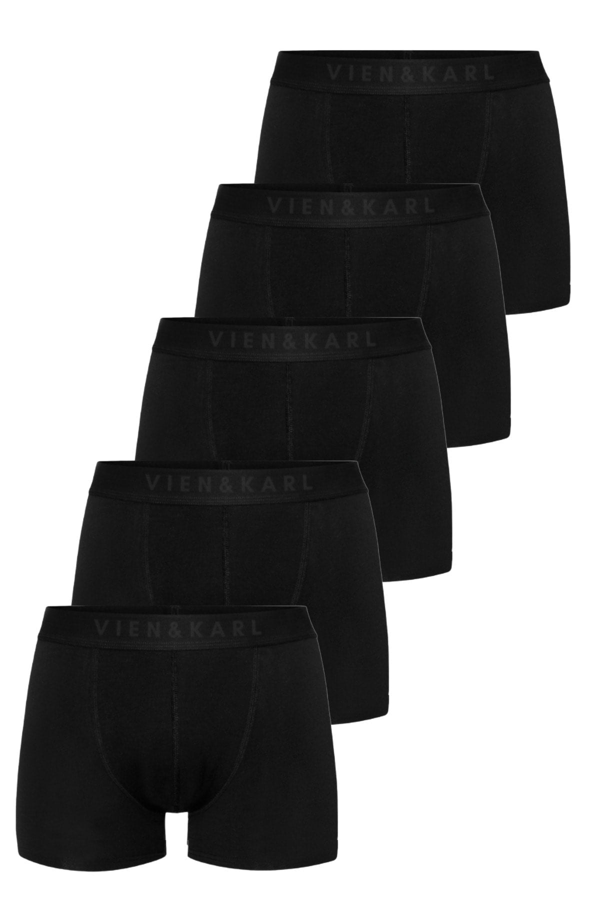 Schwarze, schlichte Lycra-Boxershorts für Herren im 5er-Pack