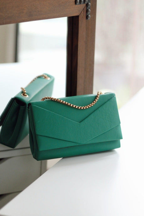 Women's Green Envelope Box Shoulder Bag - Swordslife