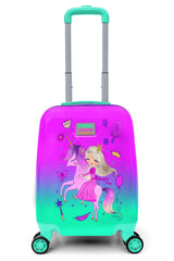 Kids Light Pink Purple Unicorn Princess Patterned Suitcase 16722