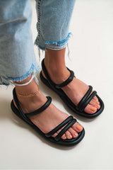 Orthopedic Black Women Sandals Casual Women Sandals Puff Sandals Anatomical Women's Sandals