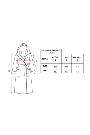 Pyramid Patterned Women's Peshtemal Beach Robe - Swordslife
