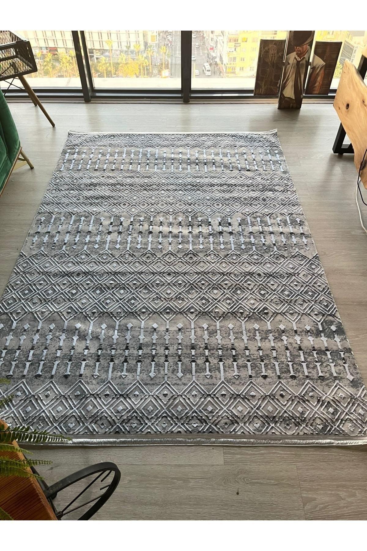 4 Seasons Modern Woven Carpet Fringed, Stain Resistant.(Special Sizes Can Be Made.)grey-scandinavian - Swordslife