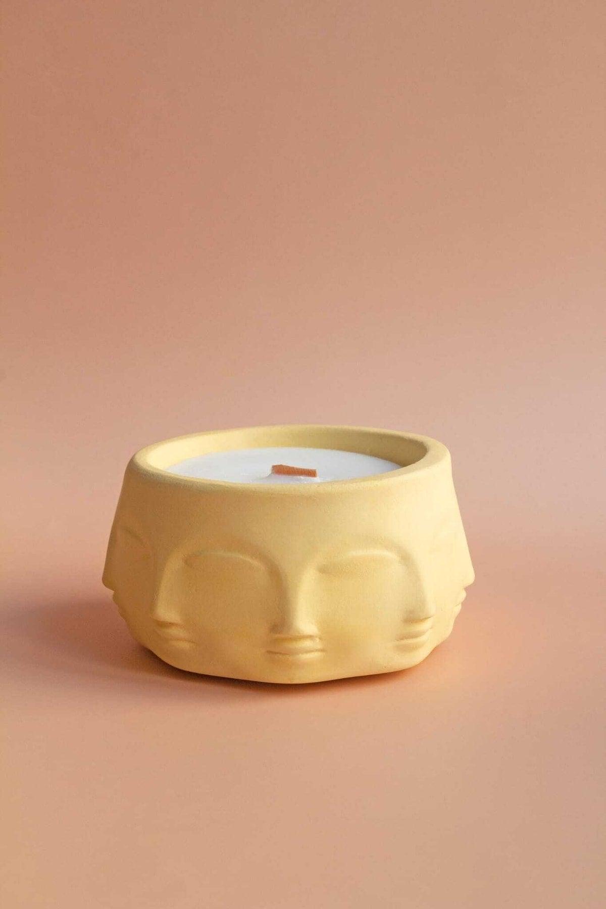 Mango Scented Wood Wick Face Model Soy Wax Candle - Swordslife