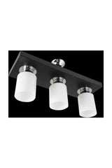 Triple Modern Sports Model Rectangular Tray Black Chandelier