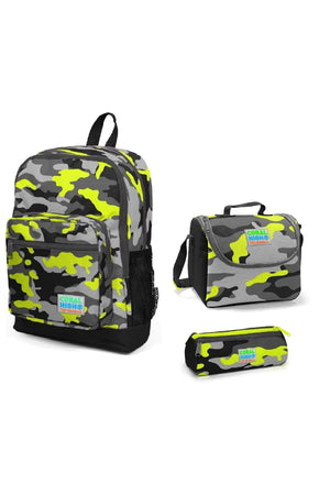 Kids Four Compartment Camouflage 3 Pcs School Bag Set
