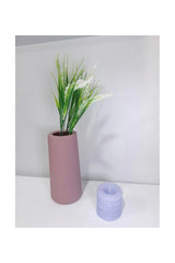 Pink Line Pattern Plastic Unbreakable Decorative Vase - Swordslife