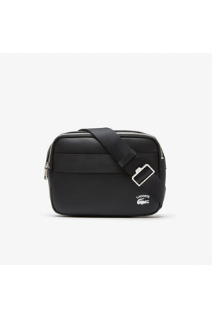 Men's Leather Printed Black Messenger Bag