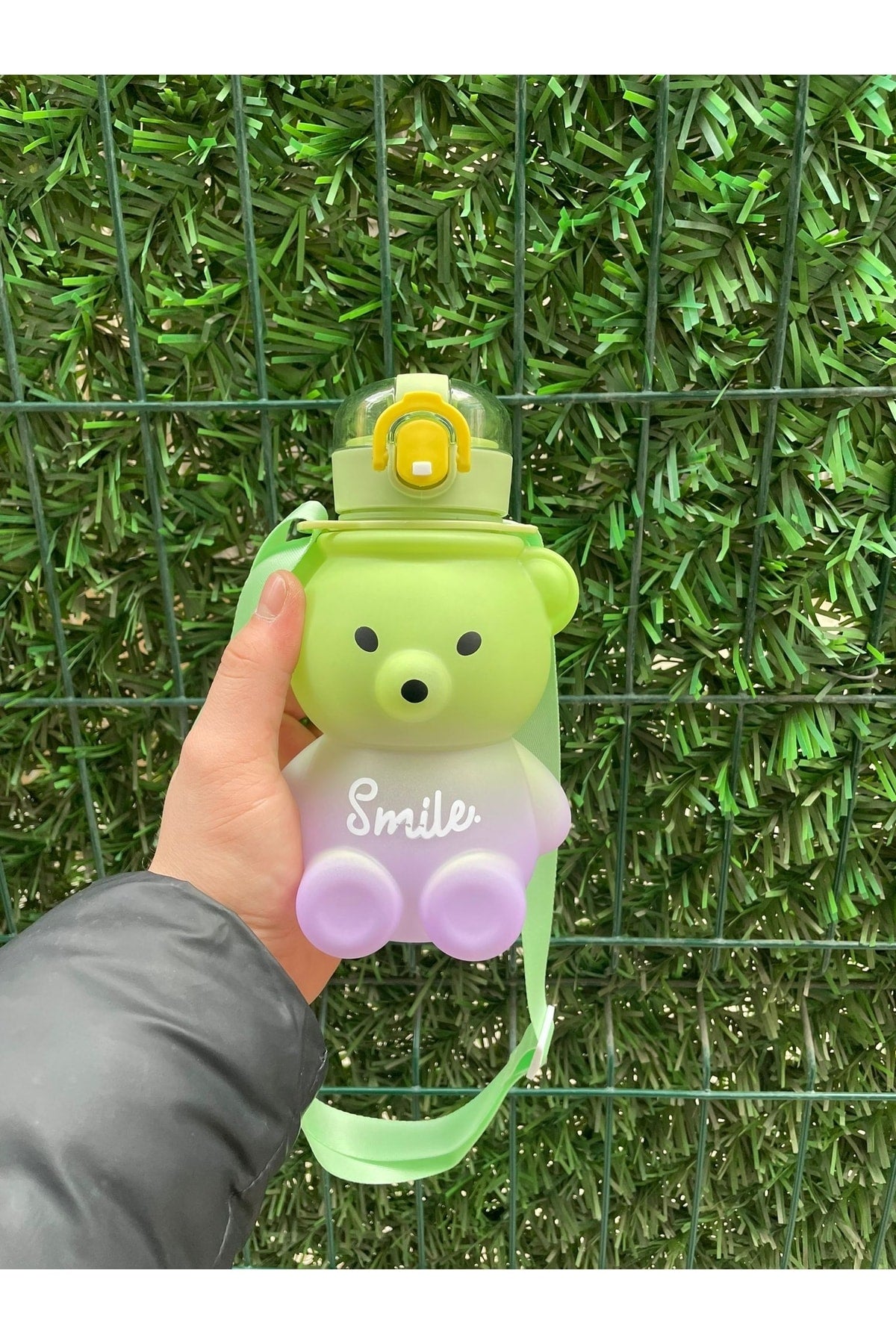 800 Ml Smile Teddy Bear Model Water Flask Water Bottle Drinker Bpa Free Drinker Kids School Water Bottle