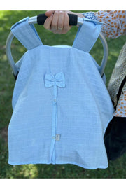 Run Baby Muslin Fabric Snap Snap Stroller Cover (Flat Light Blue) 75X100Cm