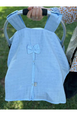 Run Baby Muslin Fabric Snap Snap Stroller Cover (FLAT LIGHT BLUE) 75x100cm