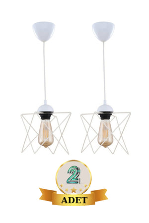 2 Single White Pendant Chandelier