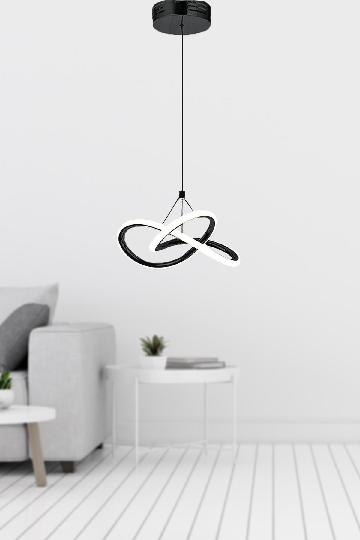 Modern Bolivia Single Black Pendant Lamp Led White Power Led Living Room Kitchen Room Led Chandelier