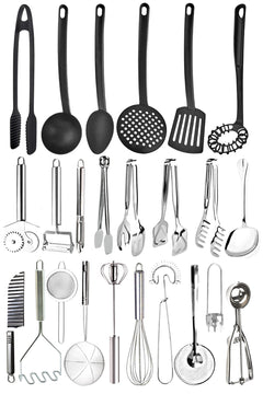 24-Piece Premium Kitchen Utensil Set with Colander, Tongs & Silicone Tools