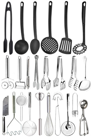 24 Piece Ladle Spatula Colander Kitchen Serving Set Serving Utensils Serving Tongs Set Kitchen Products