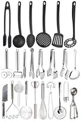 24 Piece Ladle Spatula Colander Kitchen Serving Set Serving Utensils Serving Tongs Set Kitchen Products