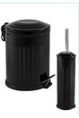 Vintage 2 Liter Dustbin Trash Bin Bathroom Set Striped Model 5 Liter And Wc Brush Set - Swordslife