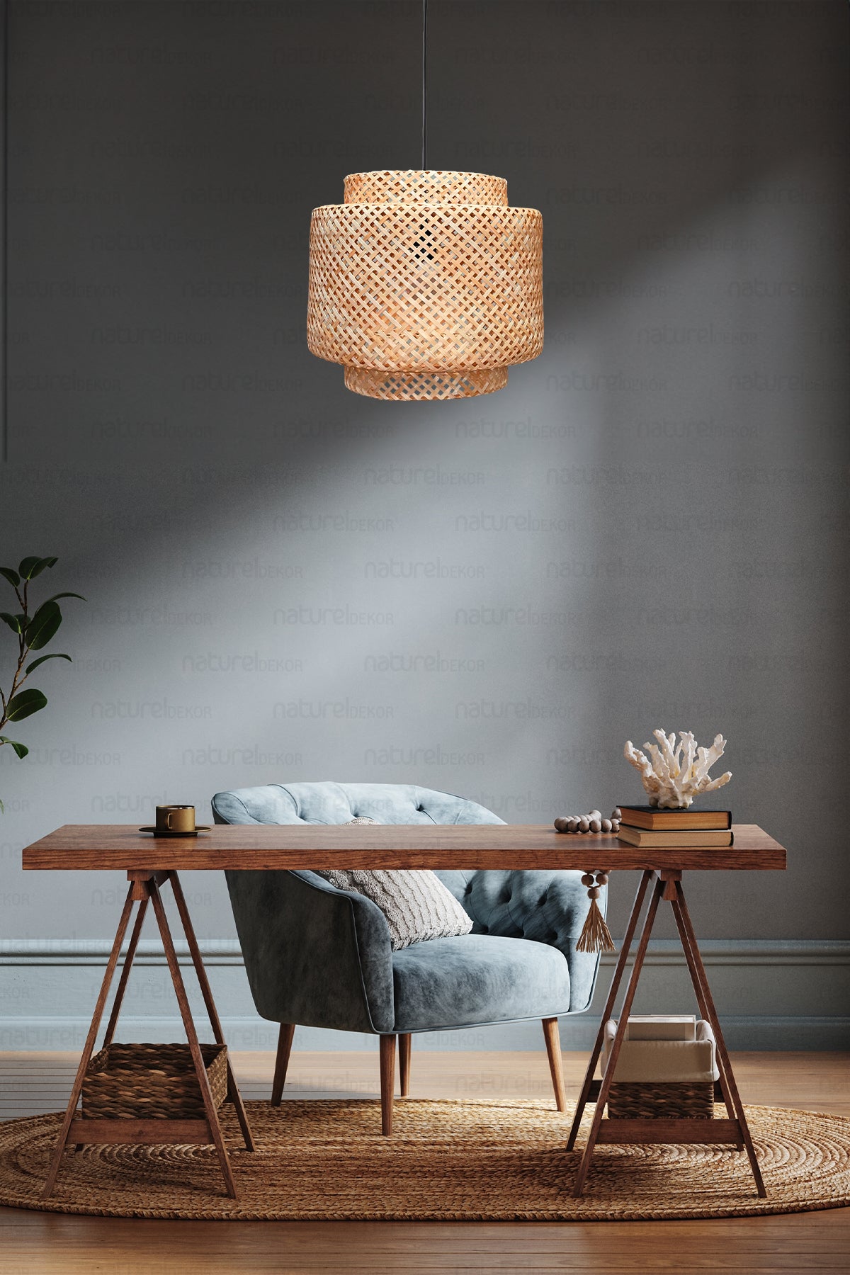 Sinnerlig Bamboo Chandelier 30Cm - Scandinavian, Modern, Bohemian, Rattan Chandelier, Lighting
