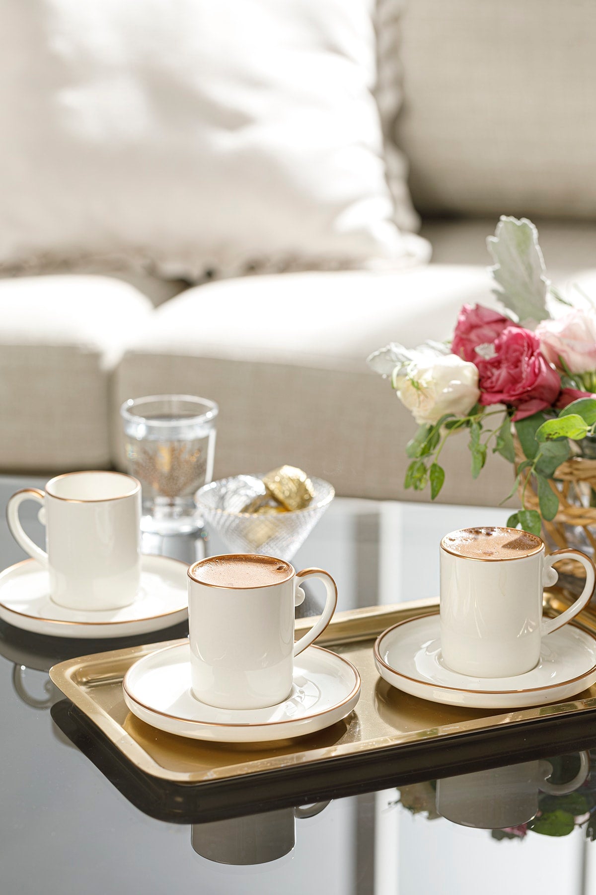 Marella Porcelain Set Of 6 Coffee Cups 85 Ml Rose Gold