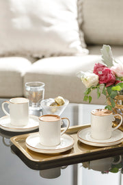 Marella Porcelain Set Of 6 Coffee Cups 85 Ml Rose Gold