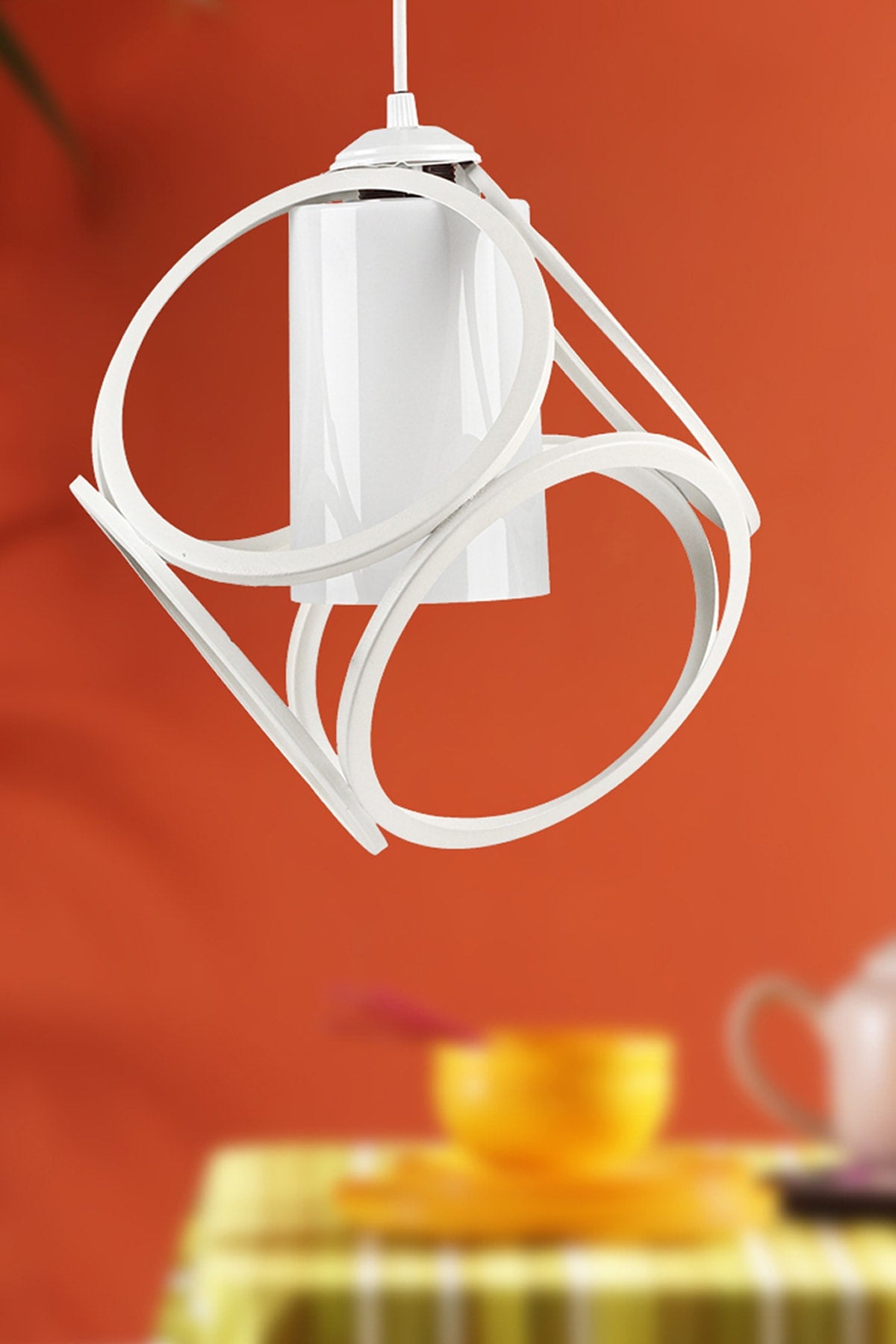 Aydın Single Chandelier White White Acrylic