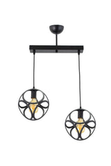 Black Double Modern Circle Cube Model Pendant Lamp Chandelier