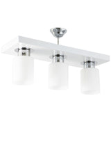 Triple Modern Sports Model Rectangular Tray White Chandelier