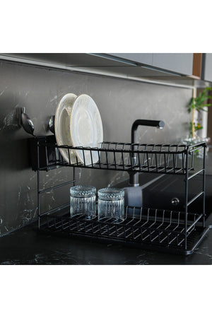 Lifetime Stainless Two-Tier Plate Rack Dish Rack 50 Cm Black