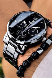 Steel Band Men'S Wristwatch Waterproof Wristband With Gift