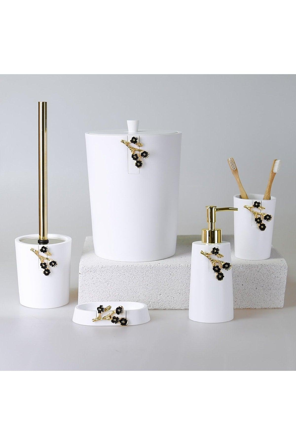 Bergamo 5 Piece Bathroom Set White - Swordslife