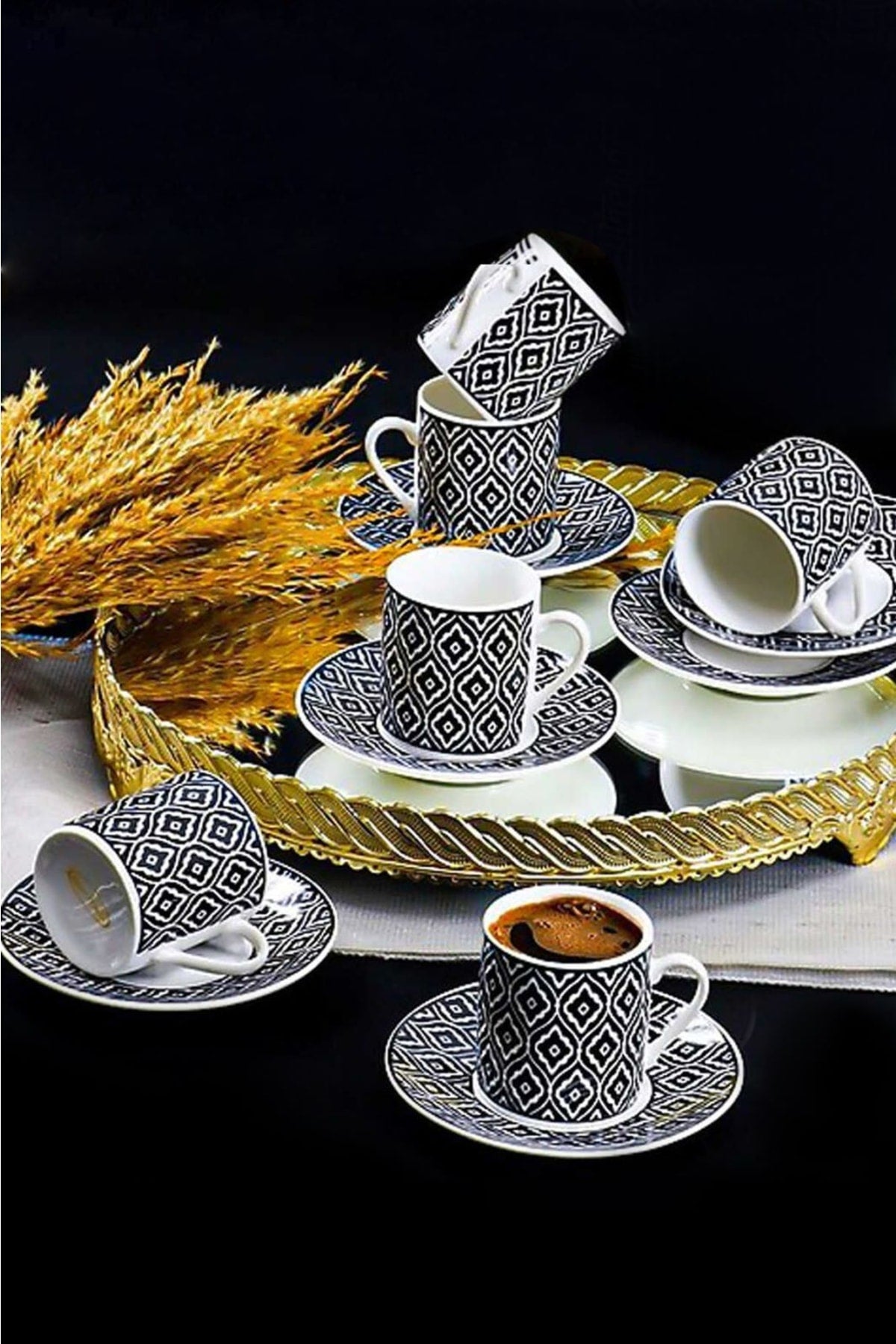 Yx-05 Aldon 6 Pieces 12 Piece Turkish Coffee Cup Set