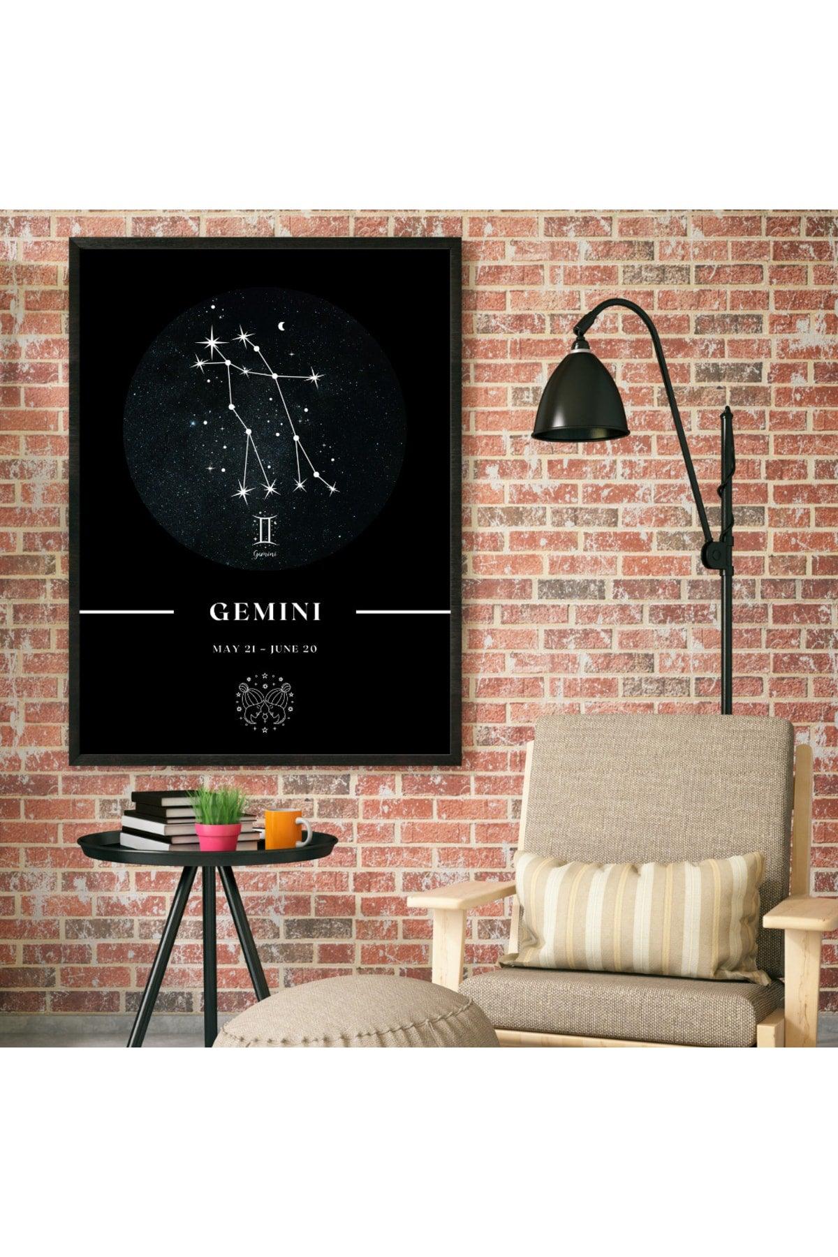 Gemini Gemini Zodiac Constellation Chart Astrology Horoscope Symbol 34x44cm - Swordslife