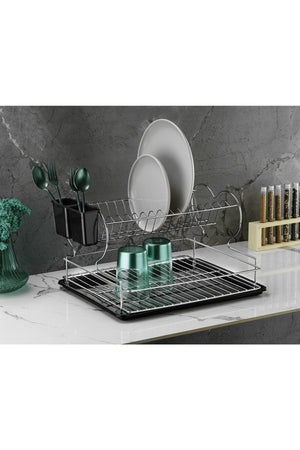 Lifetime Stainless Dish Rack Dish Basket Two-Tier Plate Rack Chrome