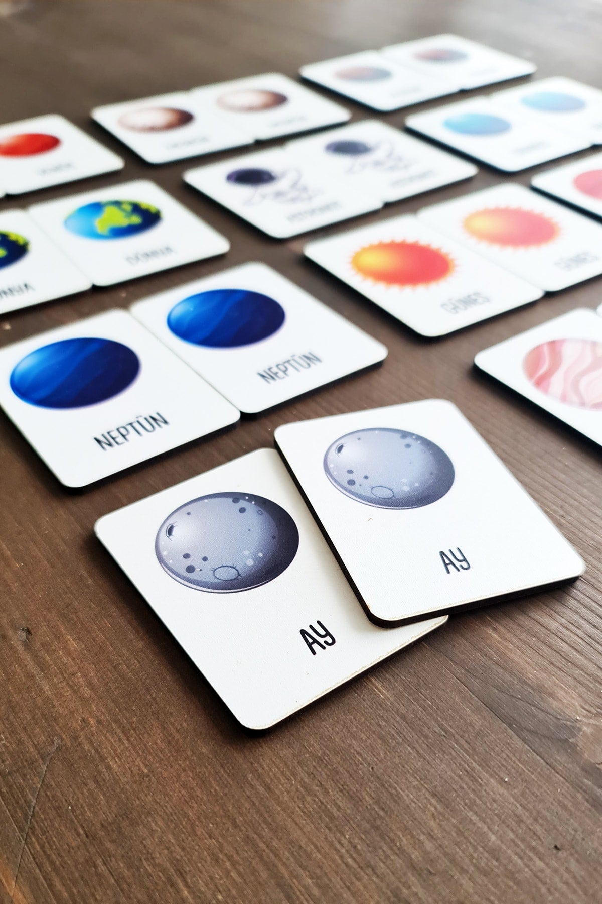 Holz-Weltraum-Memory-Matching-Spiel, Intelligenzkarten für Vorschulkinder