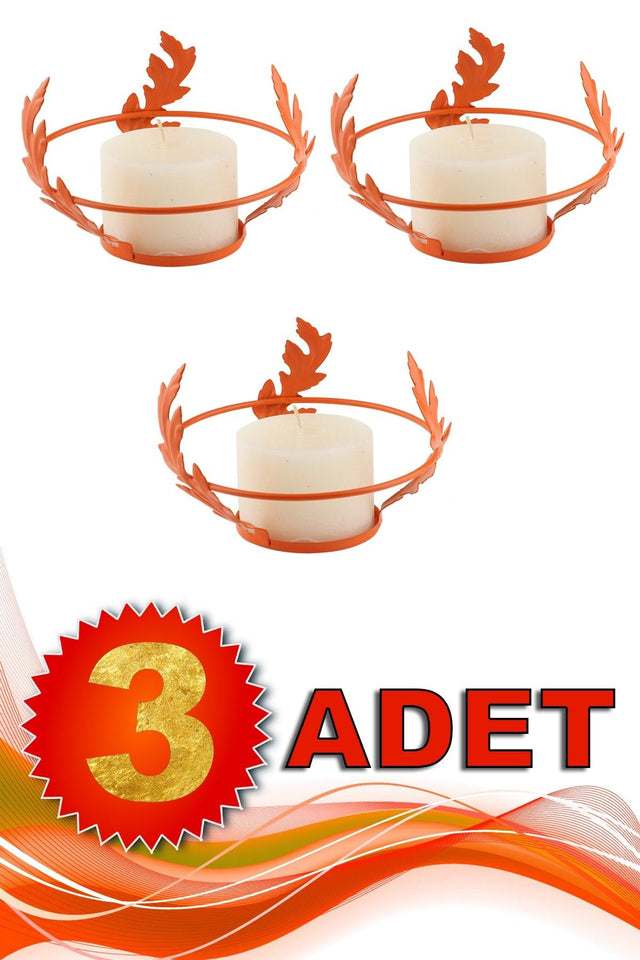 Haliç 3rd Set Candle Holder Orange - Swordslife
