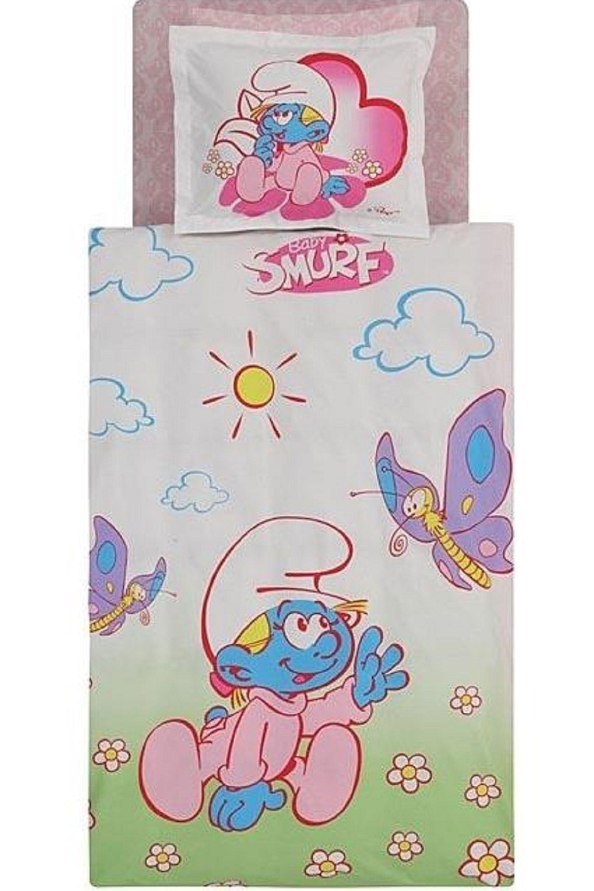 Single Licensed Baby Duvet Cover Set-smurfs Baby Girl 60062570