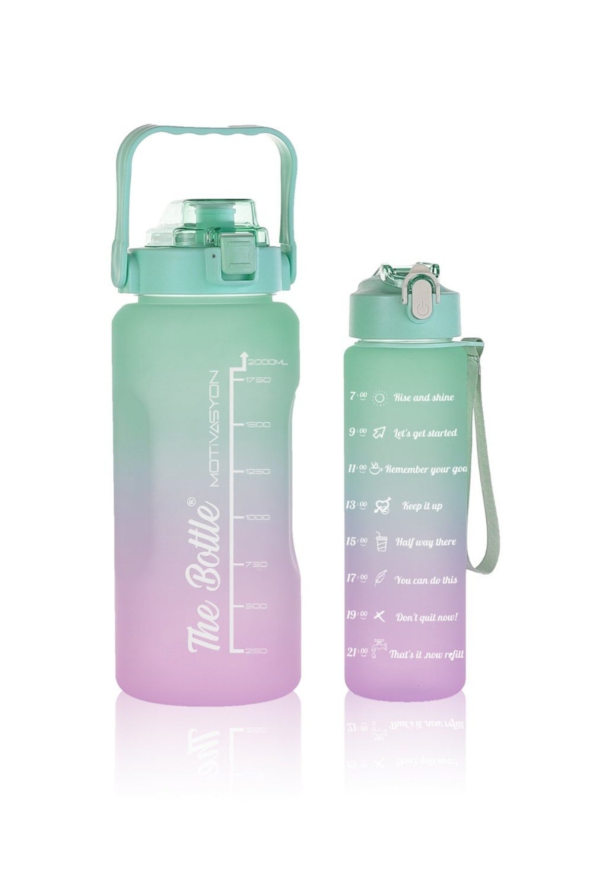 Die Flasche Motivierende 2er-Packung Wasserflasche Wasserflasche Wasserflasche 2L 750Ml Baby Tritan Wasserflasche Wasserflasche